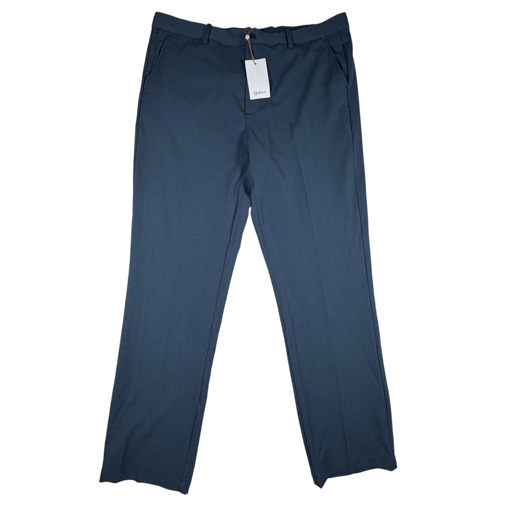 Quince Ultra-Stretch 24/7 Smart Chino Ocean Blue Performance Pants Mens 36 X 32